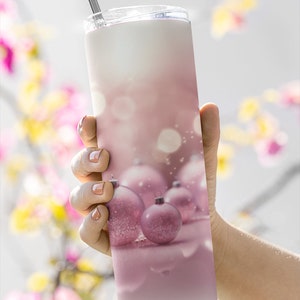 A Pink Christmas 2 Skinny Tumbler with Straw, 20oz