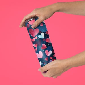 Valentine Day Hearts Love Skinny Tumbler with Straw, 20oz