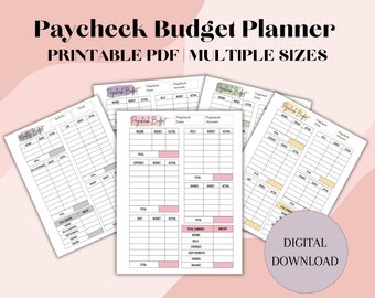 Bi Weekly Budget Planner, Paycheck Budget Printable, Printable PDF, Monthly Planner, Budget Binder,Savings Tracker,Expenses and Income A4 A5