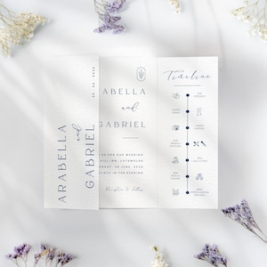 Elegant Gatefold Wedding Invitation Template, Digital Canva Template, Add Your Photo, Minimal Wedding Folded Invitation INSTANT DOWNLOAD