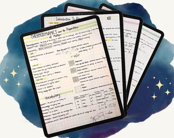 Bundel met universitaire natuurkundenotities: thermodynamica, kwantumfysica, wiskunde, astronomie (digitale download)