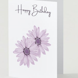 Happy Birthday purple themed rear full color - printable card