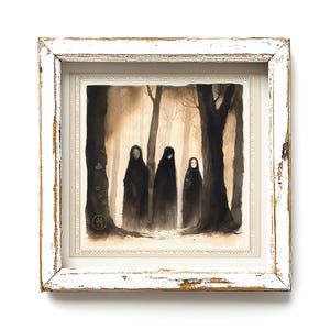 Dark Forest Gothic Print: Sinister Watchers, Faerie Horror (Digital Download)