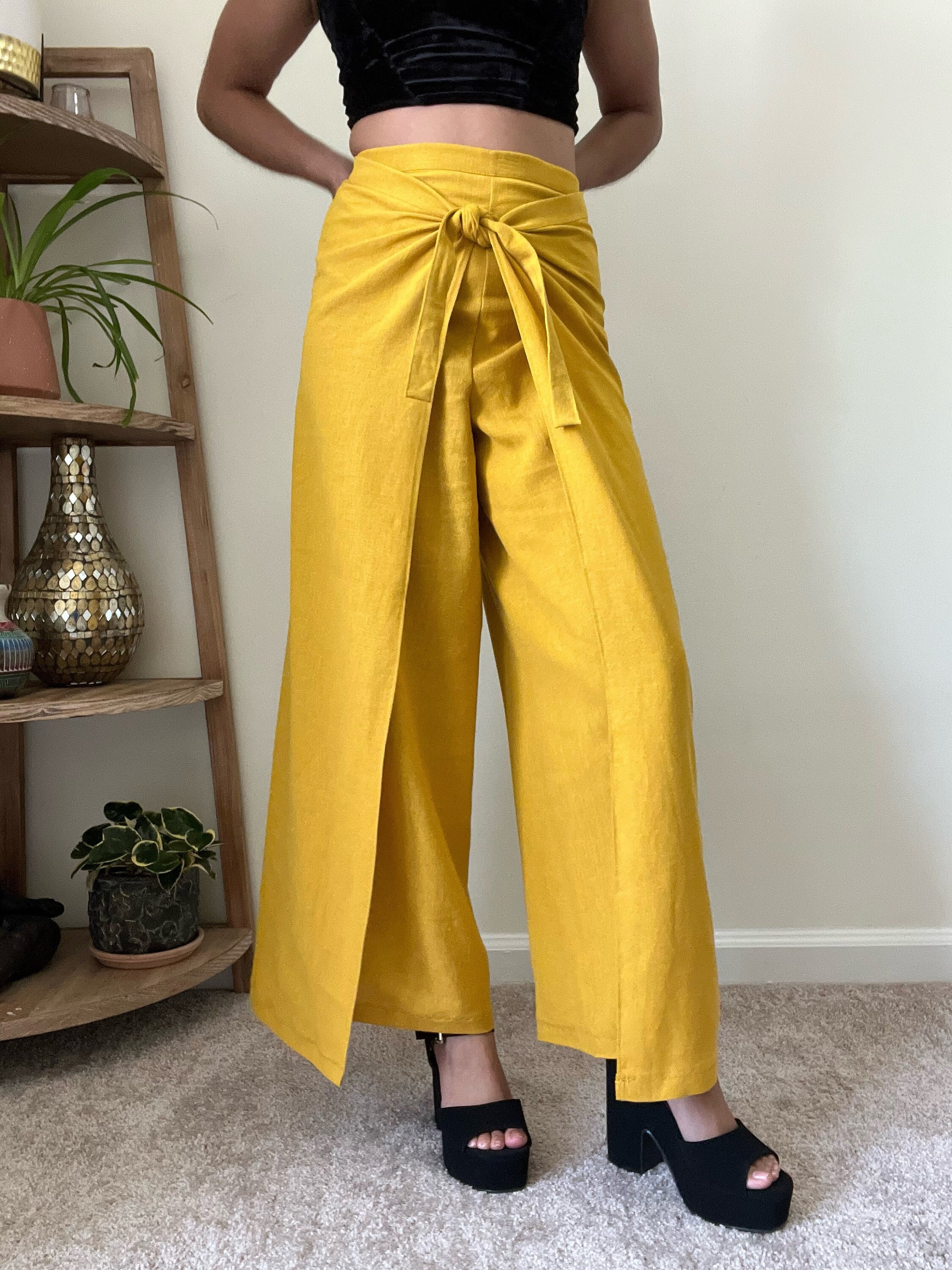 Yellow High-waist Wide leg pants The Store of Quality Fashion Items