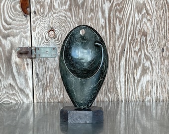 Vintage Marble Sculpture On Wooden Plinth