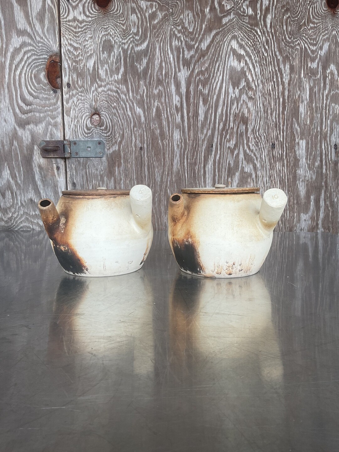 Vintage Korean Ceramic Teapots Pair Etsy