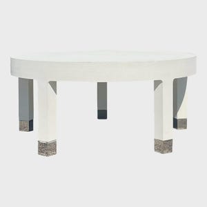 Vintage Coastal Custom Grasscloth Coffee Table