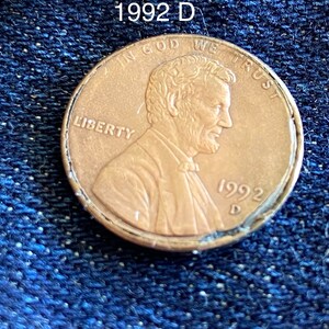 1992 D penny, Lincoln with errors