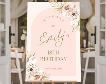 18th Birthday Welcome Sign, Eighteenth Birthday Welcome Sign, 18 Birthday Party Decorations, Birthday Poster, Foam Board Easel Sign
