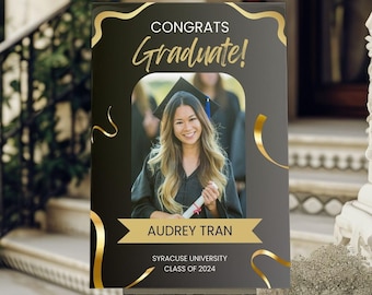 Graduation Party Welcome Sign, Class of 2026 Graduation Poster, Congrats Grad Party Sign, Custom Graduation Welcome Sign with Photo