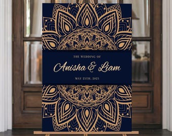 Indian Wedding Sign, Mehndi Decor, Sangeet Welcome Sign,  Haldi Welcome Sign, Punjabi Custom Welcome Sign, Floral Wedding Decoration