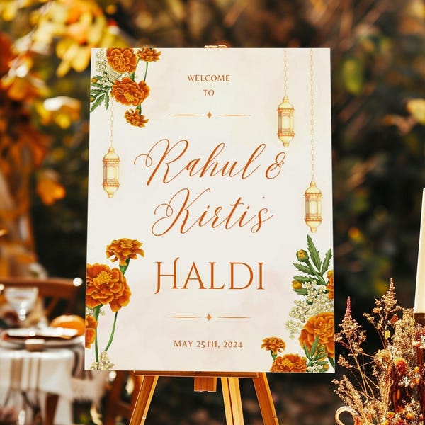 Indian Wedding Sign, Mehndi Decor, Sangeet Welcome Sign,  Haldi Welcome Sign, Punjabi Personalized Welcome Sign, Custom Indian Decor
