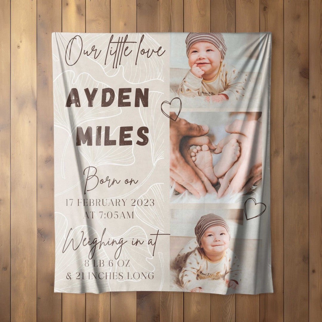 Custom Photo Baby Blanket Personalized Newborn Keepsake Etsy