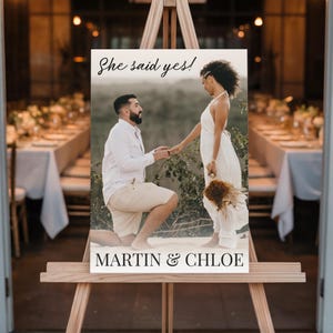 Engagement Party Welcome Sign | Custom Photo Acrylic, Wood, Foam Board or Framed Engagement Dinner Decor | Personalized We’re Engaged Sign