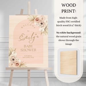Personalized Baby Shower Sign, Custom Baby Shower Welcome Sign, Baby Shower Easel sign, Floral Baby Shower Poster, Foam Board Sign image 3