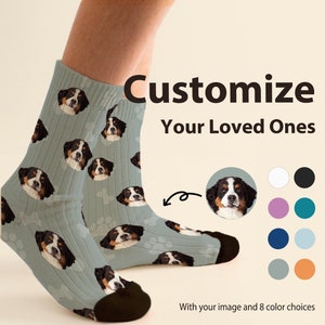 Aangepaste gezichtssokken van foto Gepersonaliseerde kattenhond grappige sokken - herensokken voor bruidegom Schattige huisdierensokken met gezicht