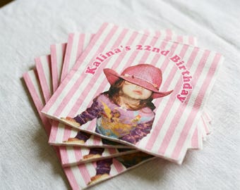 Serviettes de table personnalisées avec photo - Serviettes de table personnalisées pour fête d'anniversaire Serviettes de table - Décorations de 30e anniversaire Décoration de fête
