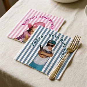Personalisierte Servietten mit Foto - Personalisierte Servietten für Geburtstagsfeier Cocktail Servietten - 30