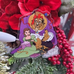 Beauty and the Beast Christmas Clear Sticker