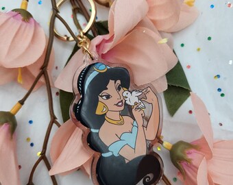 Jasmin Schlüsselanhänger doppelseitig Epoxy