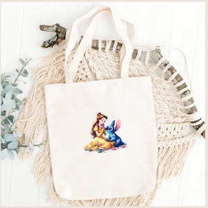 Belle & Stitch Disney tote bag /canvas tote bag/Canadian-made tote