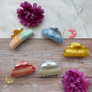 Pinza para el pelo de princesa: pinza acrílica para el pelo de Bella, Frozen, Ariel, Aurora y Cenicienta.