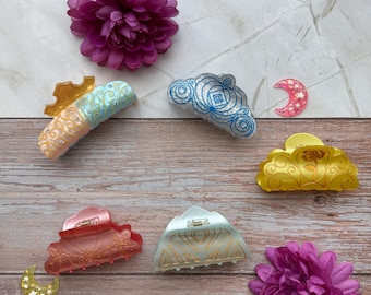 Princess hair claw - Belle-frozen-Ariel-Aurora and Cinderella acrylic hair claw