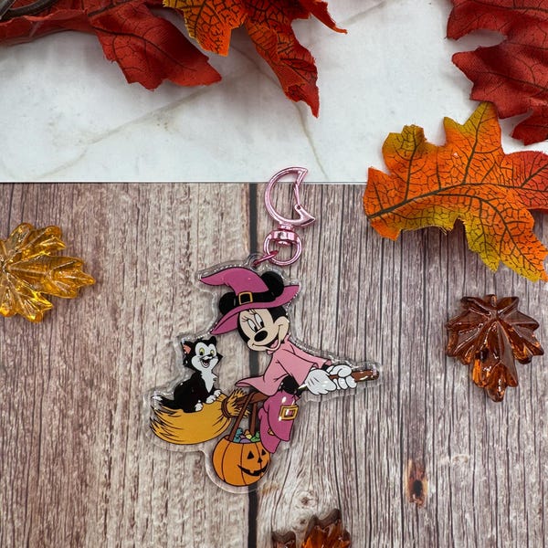 Brelok akrylowy na Halloween z Minnie