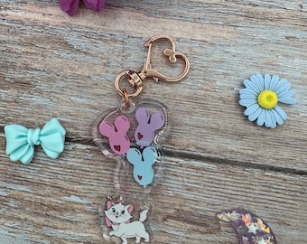 Disney Marie the Aristocats Epoxy and Acrylic Keychain