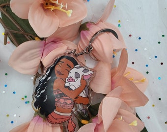 Llavero Moana de doble cara epoxi