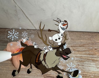 Pegatina transparente de Sven y Olaf