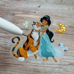 Jasmine and Rajah Sticker / vinyl, clear and waterproof sticker/ disney sticker / Aladdin Sticker