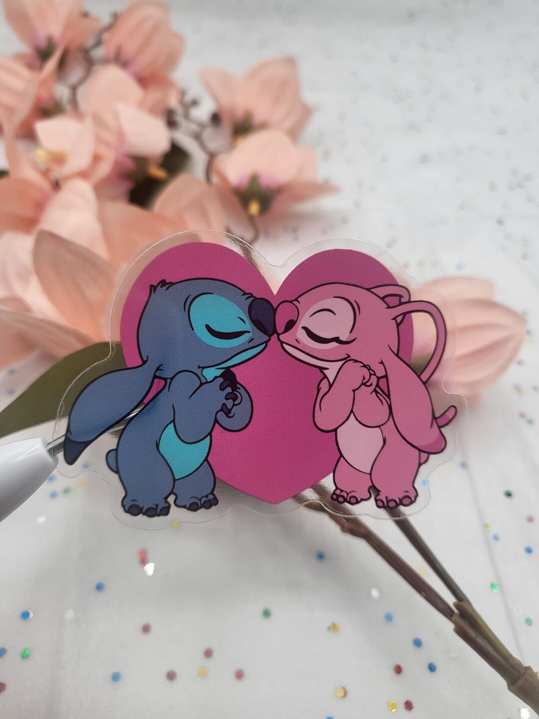 Stitch and Angel Kiss Sticker - Etsy