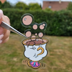 Sticker Disney La Belle et la Bête / Sticker Disney tasse de thé / Sticker Chip Pott / Sticker vinyle imperméable et transparent