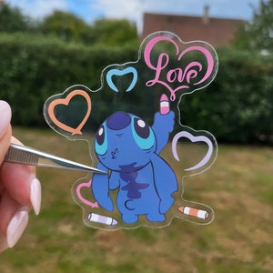 Stitch sticker / Disney vinyl clear and waterproof stickers / Lilo and Stitch stickers
