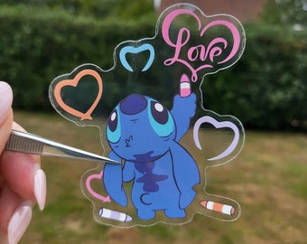 Stitch sticker / Disney vinyl clear and waterproof stickers / Lilo and Stitch stickers