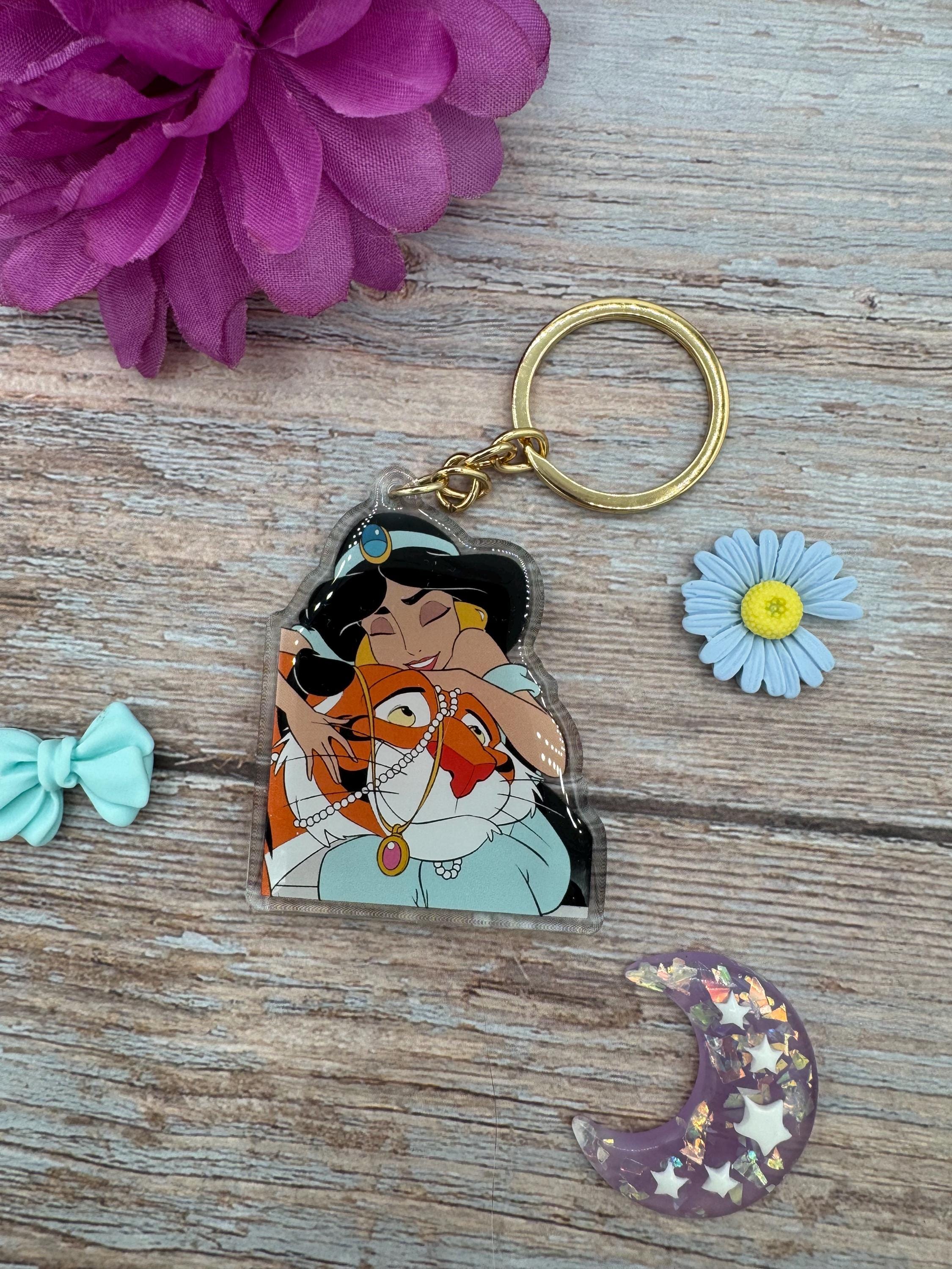 【DEARMINE】Weaving Chain Keyring Jasmine and Rajah Keychain Double Side Epoxy - Etsy