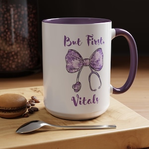 Purple Stethoscope Coffee Mug: Nurse, Doctor, Medical Gift