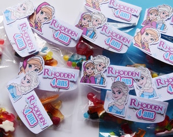 bag of sweets with personalized label