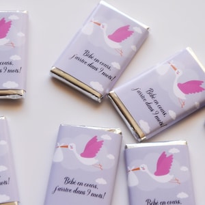 Set of 10 mini pregnancy announcement chocolates