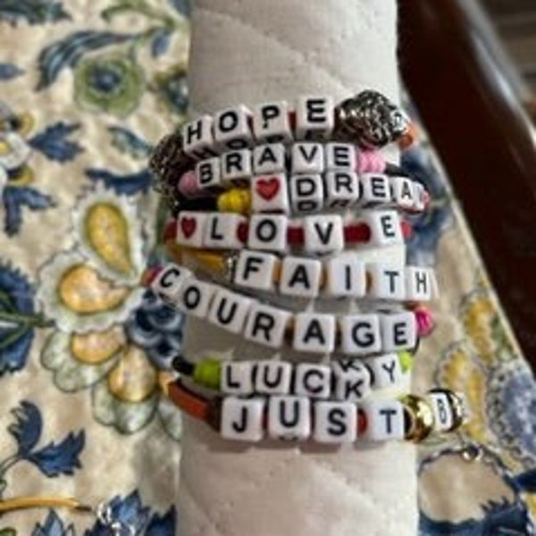 Words of Inspirations Word Bracelets, Handmade