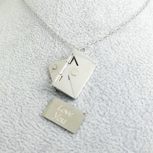 Set de regalo de collar romántico con sobre y nota "Te quiero" para parejas enamoradas, collar para ella, él, regalo de San Valentín, sobre,