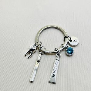Porte-clés pour dentistes, cadeau assistant fauteuil, porte-clés personnalisé, cadeau diplômé, cadeau étudiant, dent, dentifrice,