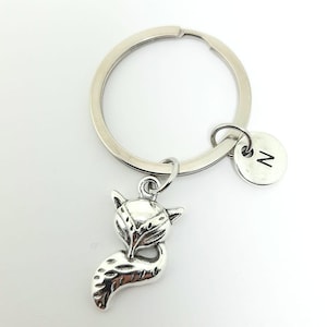 Fox keychain, personalized fox keychain, fox jewelry, fox gift, fox lovers, fox jewelry gift,