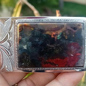 Buckle head with natural stone from Petrified Wood