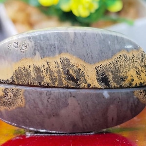 Dendritik jasper cabochon- natural Scenic Stone with tree -like Patterns, oval polished jasper for jewelry making