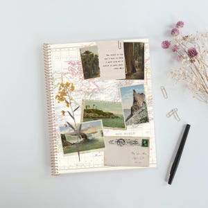 Planificateur de cours et carnet de notes de voyage 2025-2026 | Mise en page hebdomadaire | Calendrier mensuel | Reliure spirale | Archiviste | 7 Sujet | 6 Sujet | Daté