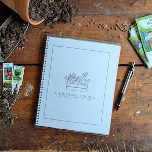 Homestead Gardening Journal | Planner | 5 jaar | Niet gedateerd | Records | Conserveren | Planten | Weer | Cottagecore | Tuincadeau | Citaten: