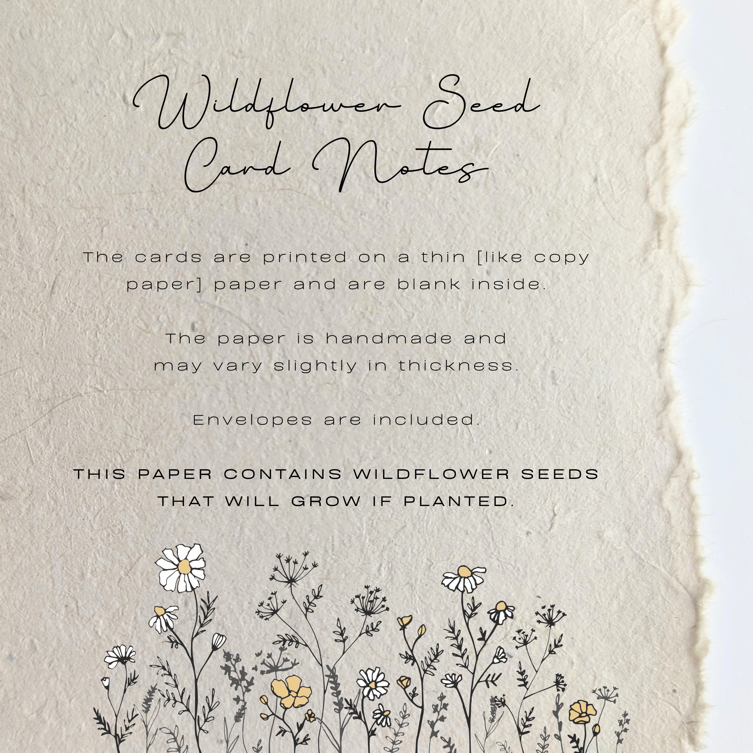 Grateful Seeded Wildflower Paper Thank You Notecard Leaf Drawing Plantable Set of 4 Variety Pack ...