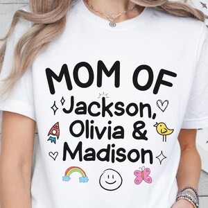 Custom Mom Shirt, Custom Shirt For Mom, Personalized Mom T-Shirt, Kids Names Shirt, Children Names Shirt, Unique Gift For Mom, Gift For Mama